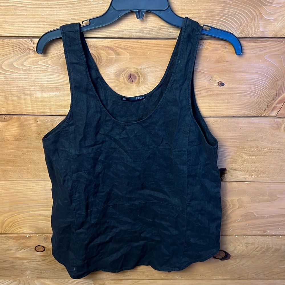 Krisa by Revolve Women’s black halter top summer lightweight sleeveless oversize